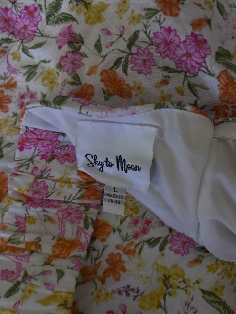 Stay to Moon Floral Strapless Open Back Mini Dress Size L